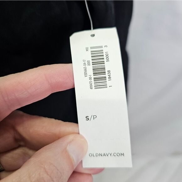 Old Navy Black Split Neck Long Sleeve Blouse Size Small - Picture 6 of 11